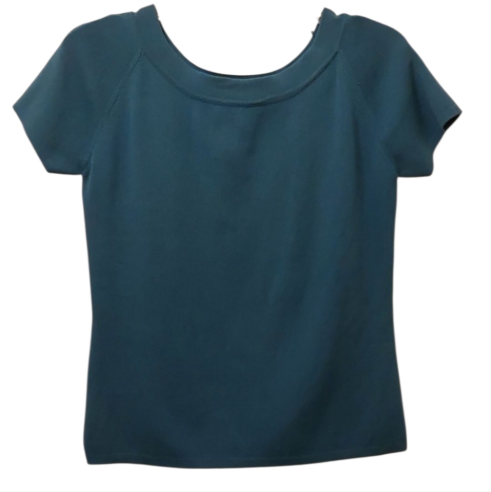 JAC Short Sleeve Turquoise Raglan Sweater L EUC